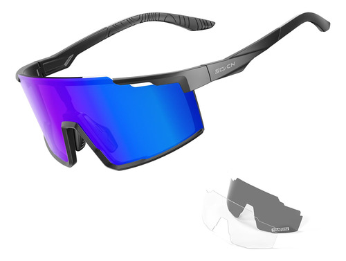 Scvcn Gafas De Ciclismo Polarizadas Con 3 Lentes Intercambia