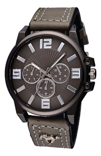 Reloj De Pulsera De Cuarzo Para Hombre Cuero Moda 9585