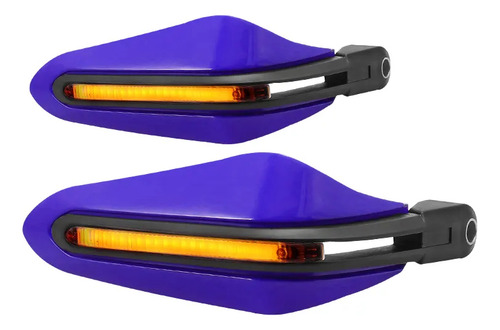 Cubre Puños Moto Protector Manos Con Led Universales Azul Luz Amarilla Izquierdo/derecho