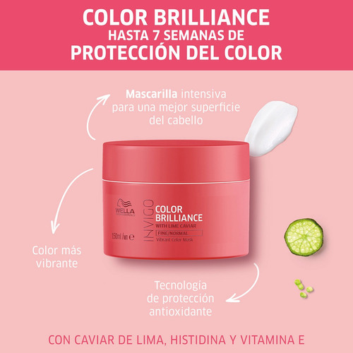 Kit Shampoo Mascarilla Y Spray Wella Color Brilliance 250 Ml