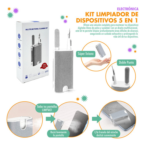 Kit Limpiador Dispositivos 5 En 1 Celular Auriculares, 13316