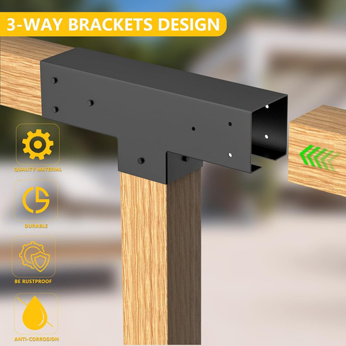 Kit De Pérgola De Carpintería Soporte De Madera Elev...