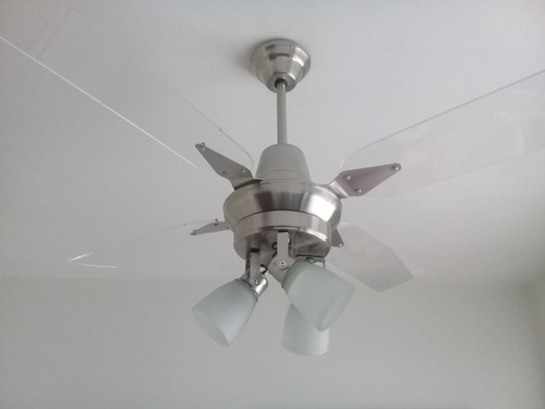 Ventilador De Techo Sitec Platil Palas Acrilico Y Panel Led Aspas Acrilico Transparente