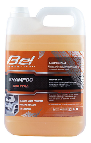 Shampoo Bel Con Cera De Carnauba Garrafa 4lts