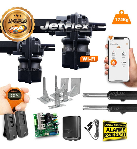 Kit Motor Ppa Portão Pivo Jet Flex Super Dupla Wifi 6 Sup