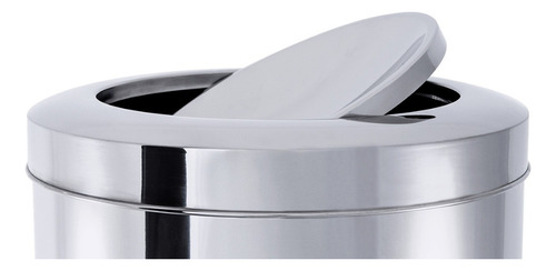 Lixeira Inox C/ Tampa Basculante 21,2 Litros 3032/203 Brinox Cor Inox