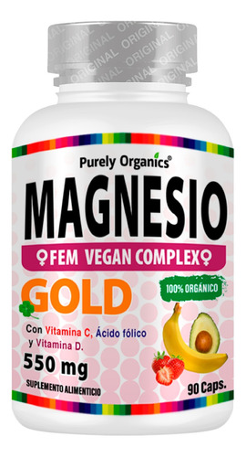 Magnesio Natural Women Complex -para Mujeres, Organic 90 Cap