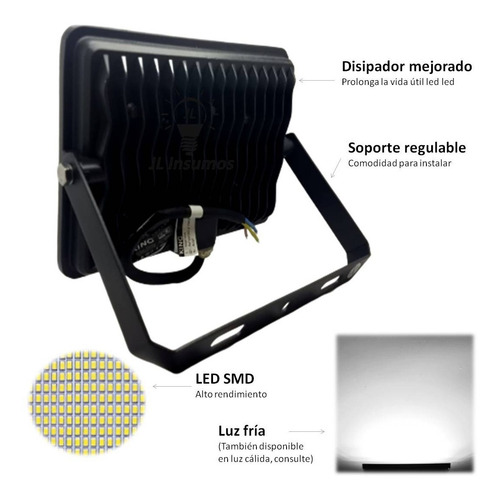 Imagen 2 de 4 de Reflector Led 70w 220v Alta Potencia Luz Fria