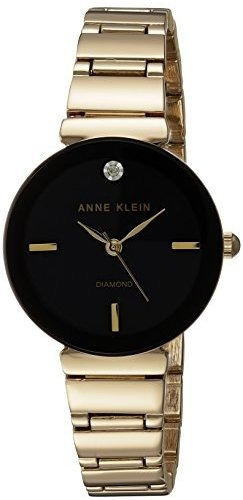 Reloj Con Brazalete De Tono Dorado Ak-2434bkgb De Mujer Anne