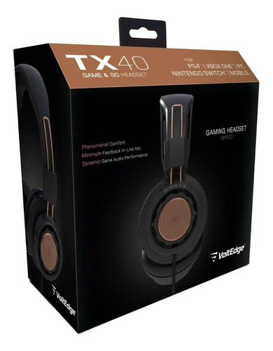 Headset Multiplataforma Alámbrico Voltedge Tx40 Gold