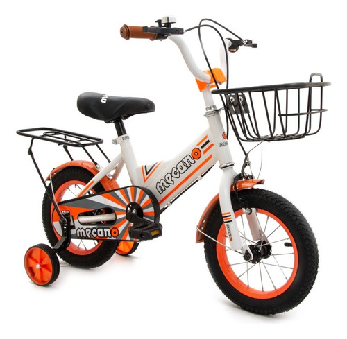 Bicicleta Vintage Niños 080 Rodado 12 Con Rueditas Love Color Naranja