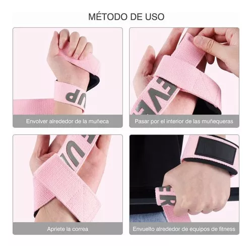 MARCA Straps Gym- Straps para pesas Rosa