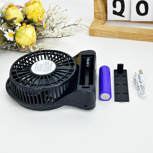 Mini Ventilador Portátil 3 Escritorio De Velocidad Con Luz 11 Cm N/a Negro Transparente Plástico 4