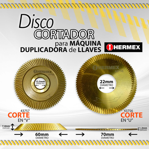 Disco Cortador P/maq Dupli D/llaves En V(09302) En U (09304)