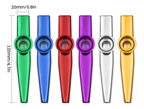Imagen 2 de 6 de Muslady 6 Piezas De Aleación De Aluminio Kazoo Instrumento