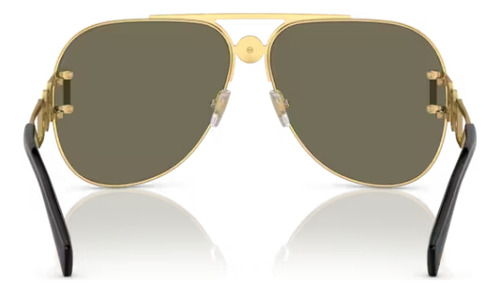 Gafas de sol Versace VE2255 100203 63 con montura dorada y negra, varilla dorada y dorada, espejo, diseño de piloto