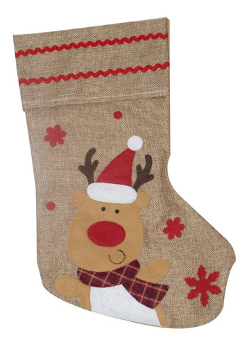 Imagen 1 de 1 de Bota Navideña Vintage Reno Decoración Navidad