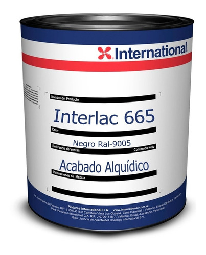 Acabado Alquídico Interlac 665 Ral-9005 Negro Galón 