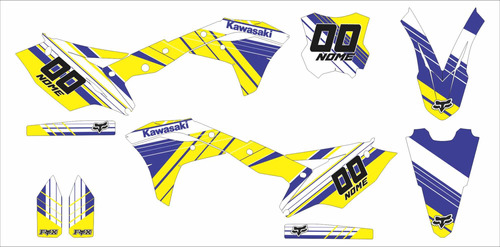 Kit Adesivos Moto Cross Trilha Kawasaki Kxf 250 2017 A 2019