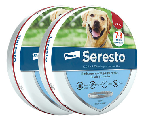 Lh Seresto For Perro Collar Antipulgas Raza Grande 2 Piezas