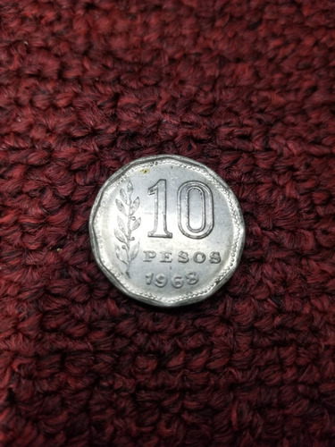 Moneda De Argentina - 10 Pesos - 1968