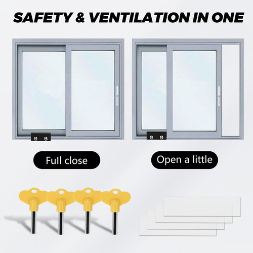 4 Juegos Cerraduras De Aluminio Para Ventanas Correderas,