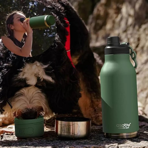 Asobu, Termo Con Tazon Para Mascotas 1 L, 2 En 1 !!!