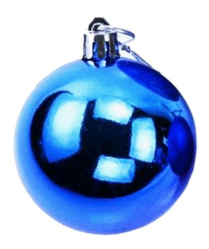 90 Bolas De Natal Combo Lisa 7cm Atacado 7 Opção De Cores Cor Azul