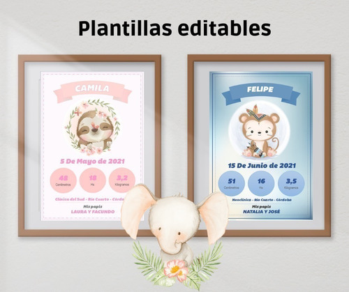 Plantilla Editable En Powerpoint De Nacimiento X 12