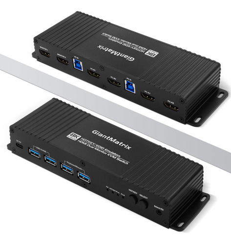 Switch Kvm Hdmi De 2 Puertos Con Tecla De Acceso Rápido,