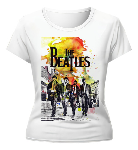 Remera The Beatles Multicolor Diseño Exclusivo Dama