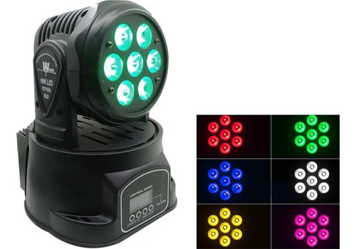 Cabeza Movil Robotico 7 Led Rgbw Dmx Fiesta Disco