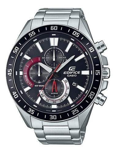 Reloj Pulsera Casio Casio Edifice Efv-620d-1a2v / Efv-620d-1a4v, Analógico, Para Hombre, Con Correa De Acero Inoxidable Color Plateado, Bisel Color Negro Y Desplegable