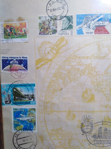 Fragata Libertad Año 1978 Mapa C/estampillas Sellos Postales