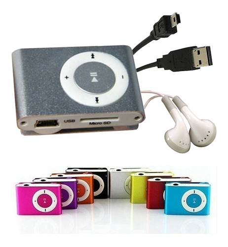 Pack 14 Mp3 Clip Tipo Shuffle Con Audifonos Y Cable