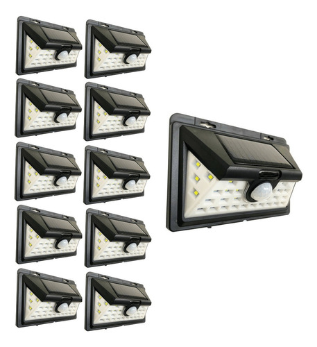 Focos Solares Led X10 Con Sensor De Movimiento - Pack De Ene