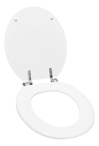 Tapa Asiento Inodoro Daccord Tau Herrajes Metálicos Blanco Blanco