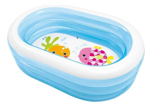 Piscina Inflable 3 Aros Ovalada Azul