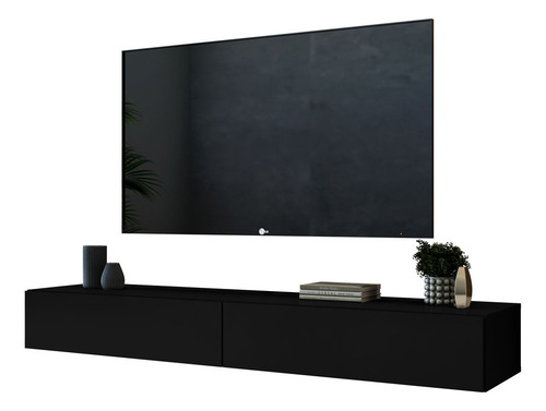Rack Aereo Grande Para Sala Tv Home Theater Com Duas Gavetas