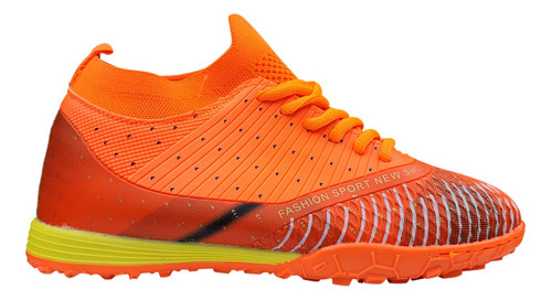 Zapatilla De Baby Futbol Adulto Ajuste Elastico Naranja 7436