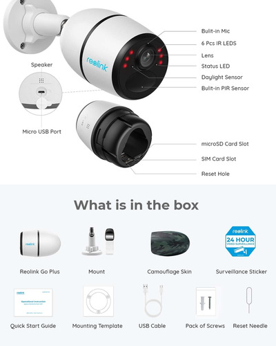 Cámara De Seguridad Celular Reolink Go Plus 2k Hd 4g Lte
