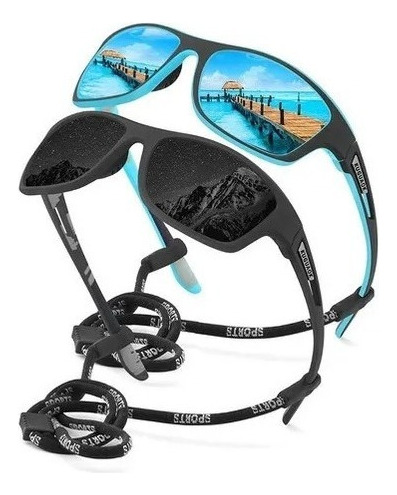 Gafas De Sol Hombre Deportiva Ciclismo Pesca Conducción 2pcs