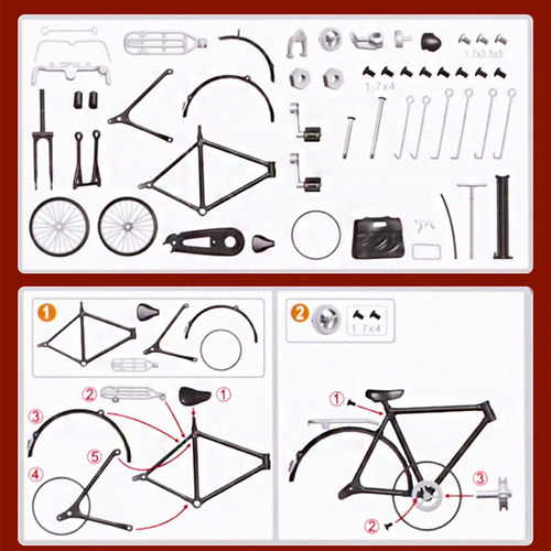 Diy Montaje Modelo De Bicicleta, Simulación Mini Modelo