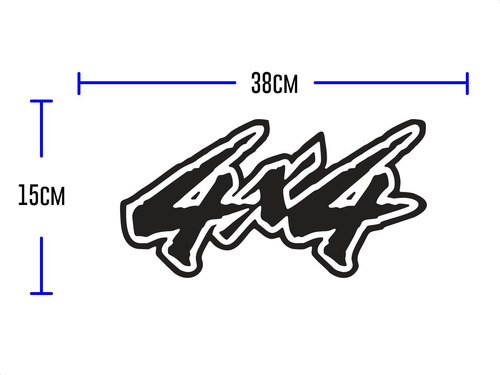 Imagem 4 de 5 de Par De Adesivos 4x4 Universal Hilux Ranger Troller Jeep S10