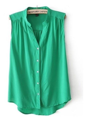 Blusa Fresca Elegante Verde Talla S Nueva En Stock