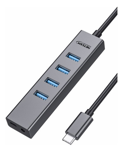 Hub Usb C De 4 Puertos Usb 3.0 Netcom Con Cable De 1 Metro