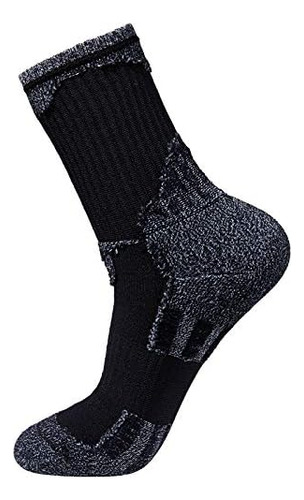 Teebulen - Calcetines De Senderismo Para Hombre, Color Negro