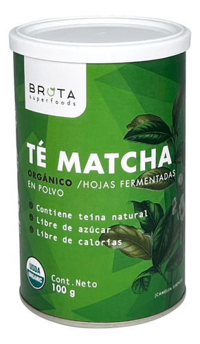 Te Matcha Organico Brota 100 Grs Sin Azucar