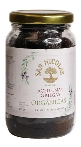 Aceitunas Griegas Organicas San Nicolas 250 Gr