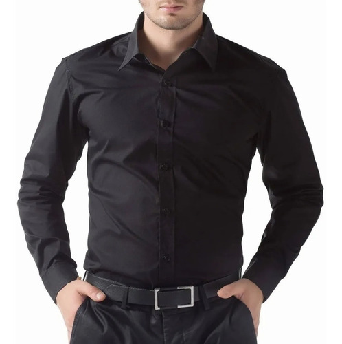 Camisas Negras Para Hombre Manga Larga